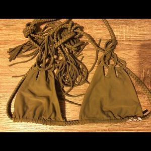 ACACIA SWIMWEAR — ARMY GREEN WITH BEIGE MESH